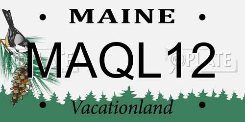 MAQL12 Maine License Plate