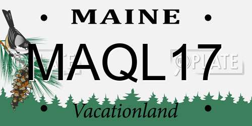 MAQL17 Maine License Plate