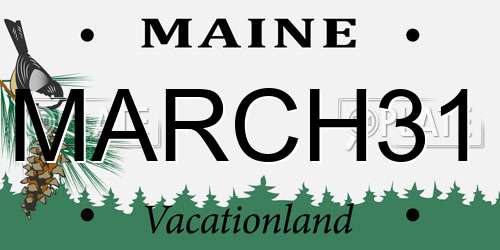 MARCH31 Maine License Plate