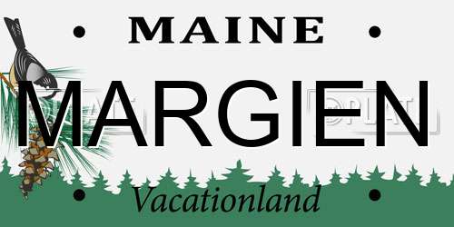 MARGIEN Maine License Plate