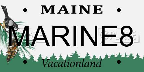 MARINE8 Maine License Plate