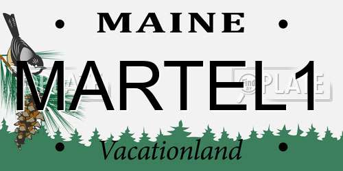 MARTEL1 Maine License Plate
