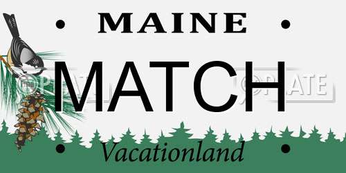 MATCH Maine License Plate