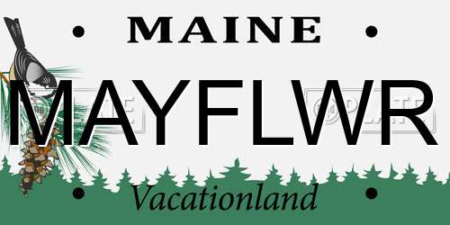 MAYFLWR Maine License Plate
