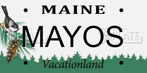 MAYOS Maine License Plate