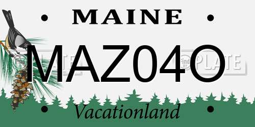 MAZ04O Maine License Plate