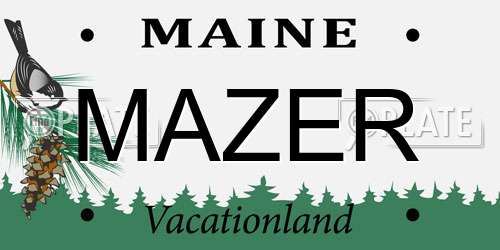 MAZER Maine License Plate