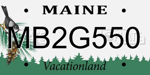 MB2G550 Maine License Plate