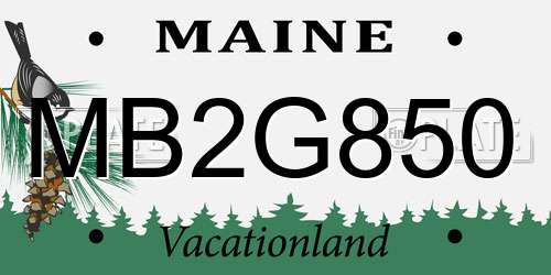 MB2G850 Maine License Plate