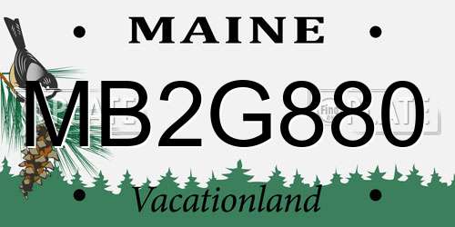 MB2G880 Maine License Plate