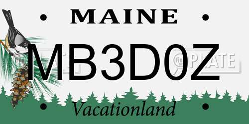 MB3D0Z Maine License Plate