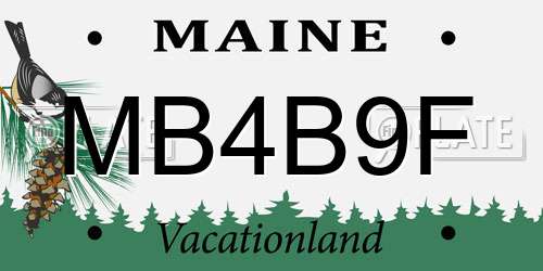 MB4B9F Maine License Plate
