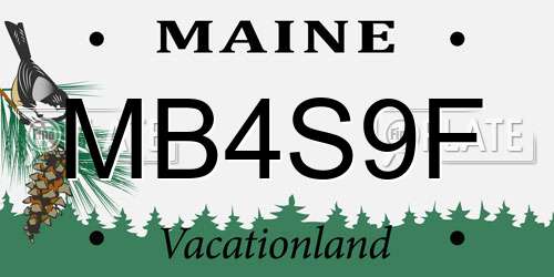 MB4S9F Maine License Plate