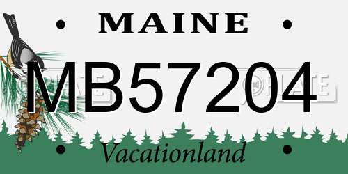 MB57204 Maine License Plate
