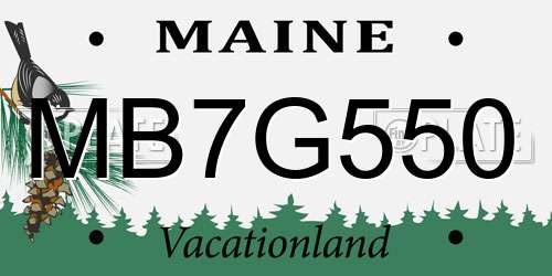 MB7G550 Maine License Plate