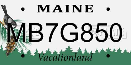 MB7G850 Maine License Plate