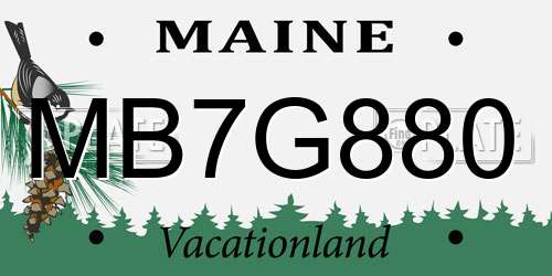 MB7G880 Maine License Plate