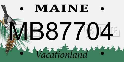MB87704 Maine License Plate