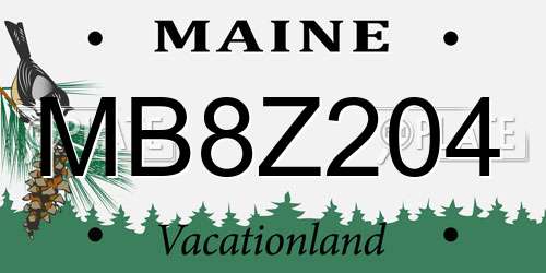 MB8Z204 Maine License Plate