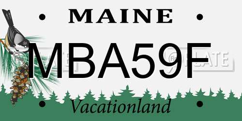 MBA59F Maine License Plate