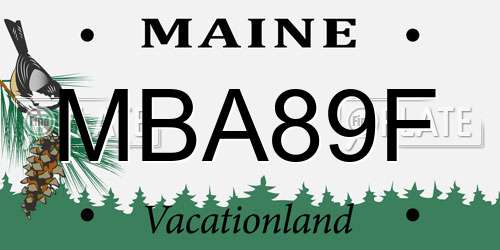 MBA89F Maine License Plate