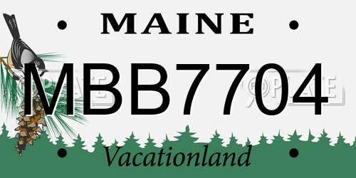MBB7704 Maine License Plate