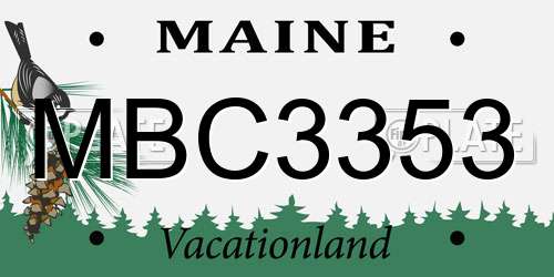 MBC3353 Maine License Plate