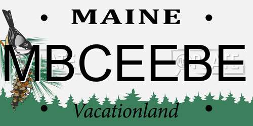 MBCEEBE Maine License Plate