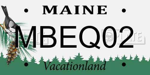MBEQ02 Maine License Plate