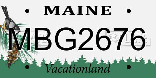 MBG2676 Maine License Plate