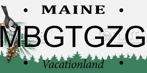 MBGTGZG Maine License Plate