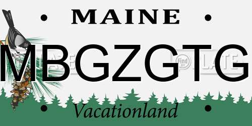 MBGZGTG Maine License Plate