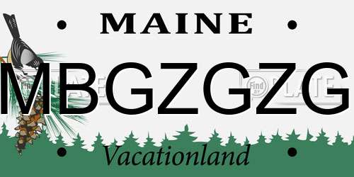 MBGZGZG Maine License Plate