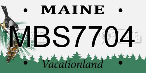MBS7704 Maine License Plate