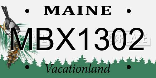 MBX1302 Maine License Plate