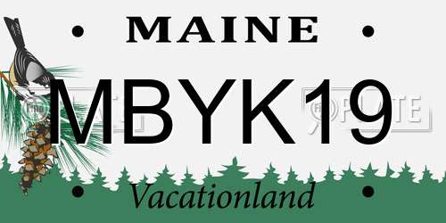 MBYK19 Maine License Plate
