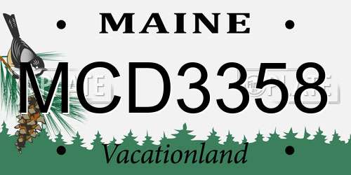 MCD3358 Maine License Plate