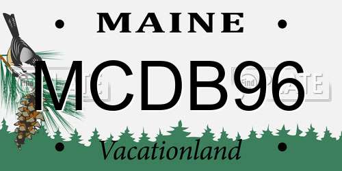 MCDB96 Maine License Plate