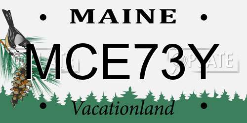 MCE73Y Maine License Plate