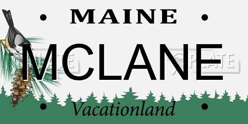 MCLANE Maine License Plate