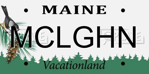 MCLGHN Maine License Plate