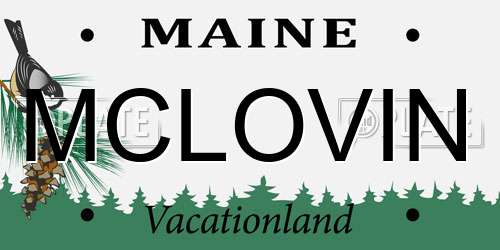 MCLOVIN Maine License Plate