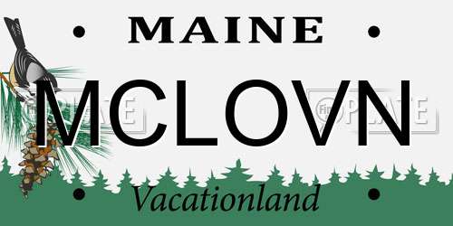 MCLOVN Maine License Plate