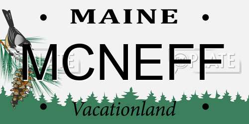 MCNEFF Maine License Plate