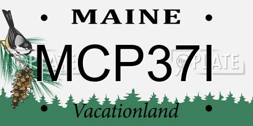 MCP37I Maine License Plate
