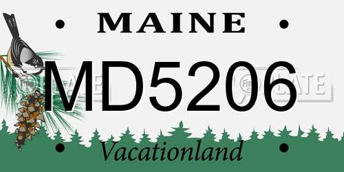 MD5206 Maine License Plate