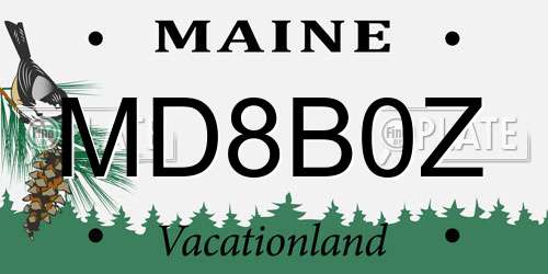MD8B0Z Maine License Plate