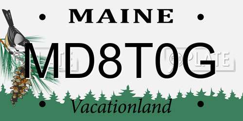 MD8T0G Maine License Plate