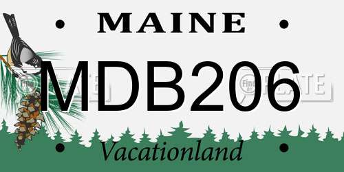 MDB206 Maine License Plate
