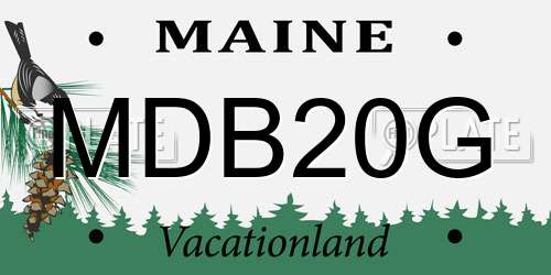 MDB20G Maine License Plate